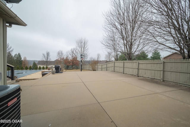 view of patio featuring central air condition unit