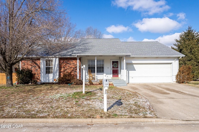 single story home featuring a garage