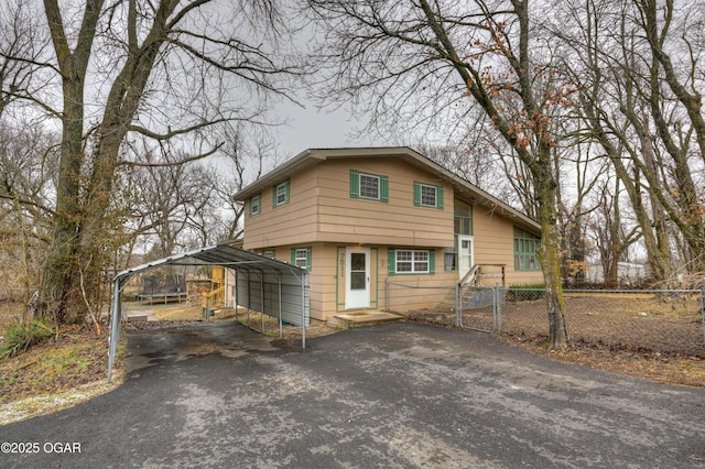 view of front of house with a carport