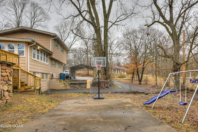 exterior space featuring a playground