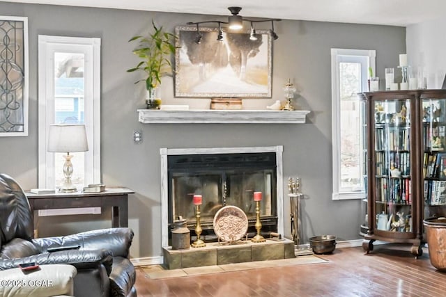 sitting room featuring wood-type flooring