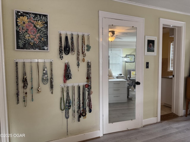 interior space with light hardwood / wood-style flooring