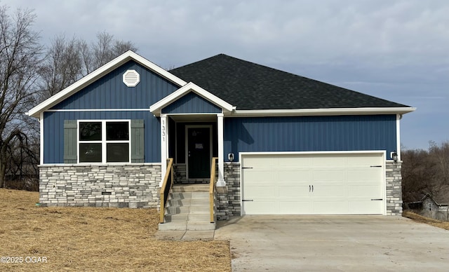 view of front of home with a garage