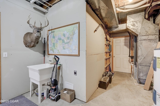 interior space featuring electric water heater