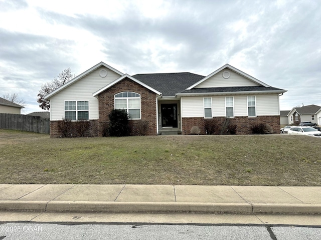 view of front of property with a front lawn