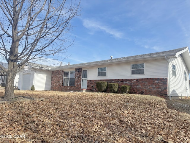 view of single story home