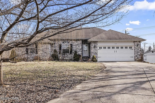 ranch-style home featuring a garage