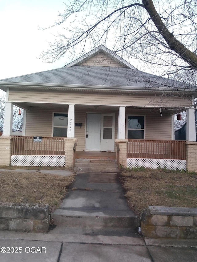 bungalow-style house featuring a porch