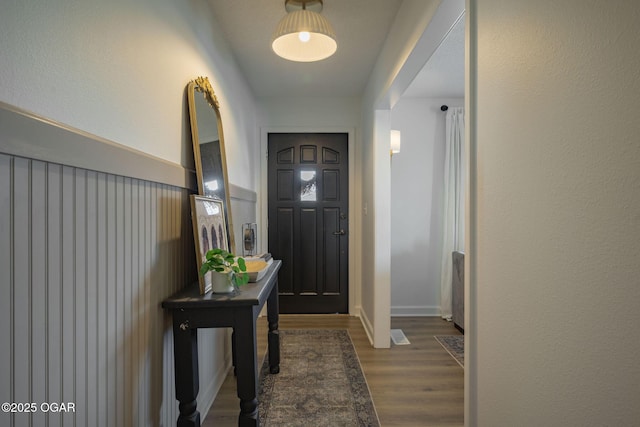 interior space with wood finished floors