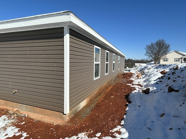 view of snowy exterior