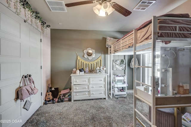 bedroom with carpet and visible vents