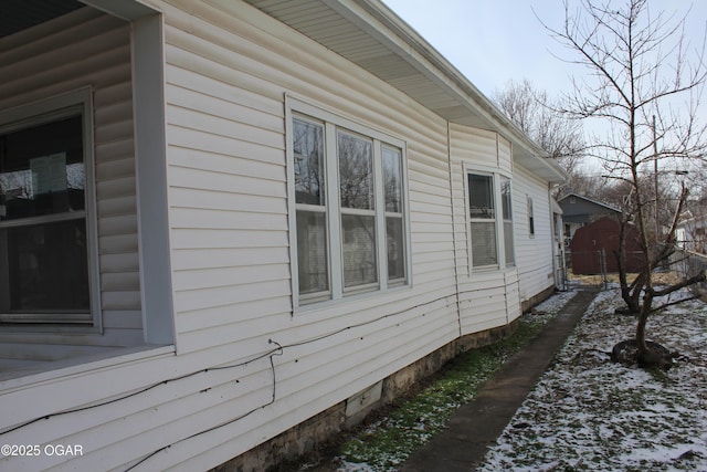 view of snowy exterior