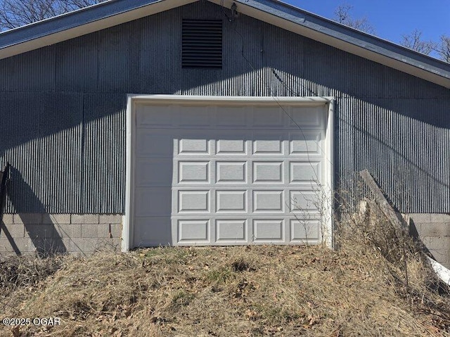 view of garage