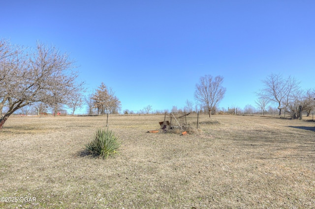 view of yard featuring a rural view