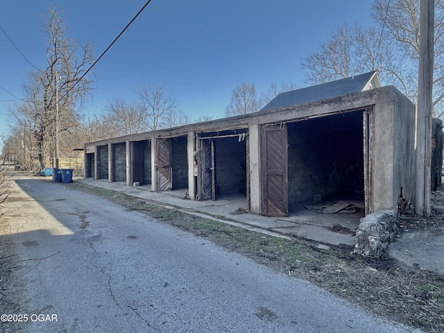 view of garage
