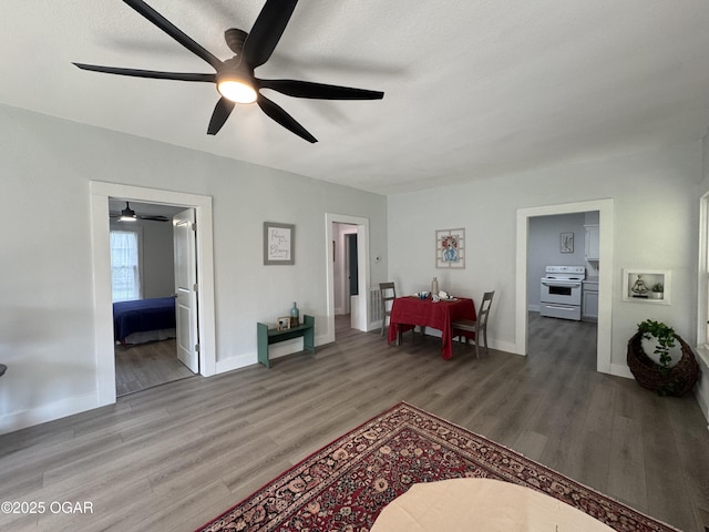 1711 Missouri Ave, Joplin, MO 64804 - living area with a ceiling fan and wood finished floors