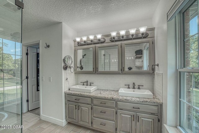 107 Oak Leaf Ter, Joplin, MO 64804 - bathroom featuring wood finish floors, a sink, and backsplash