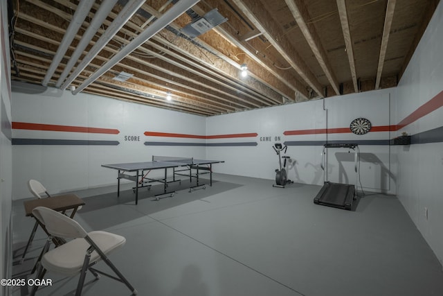 playroom with finished concrete flooring