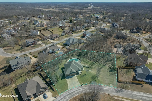 birds eye view of property featuring a residential view