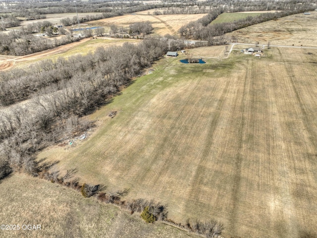 bird's eye view with a rural view