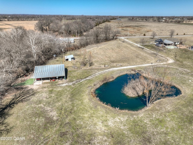 aerial view with a rural view