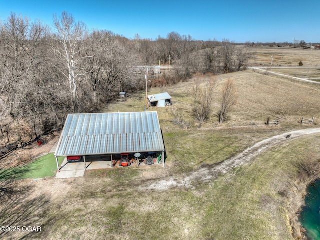 aerial view with a rural view