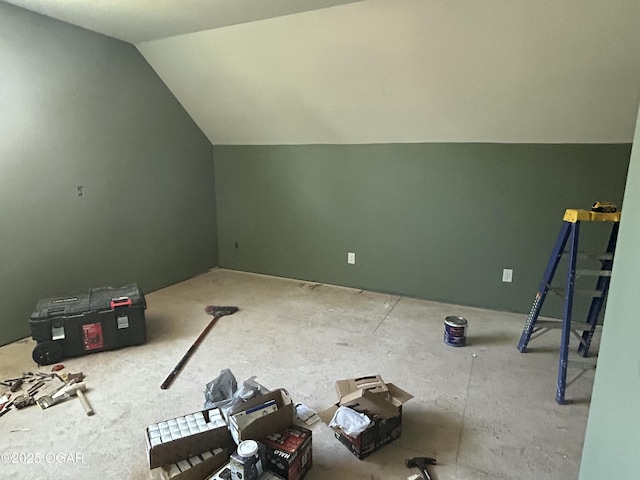 bonus room featuring lofted ceiling