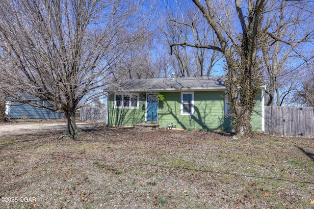 view of front of property with fence