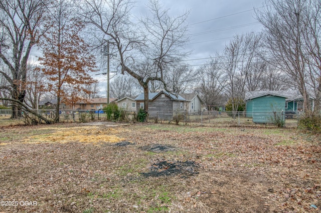 view of yard with fence