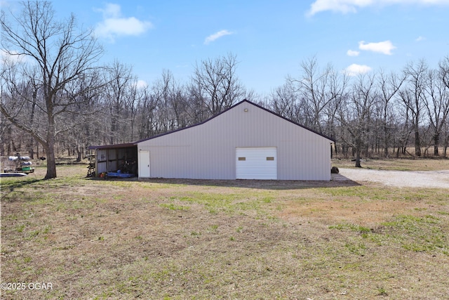 detached garage with driveway