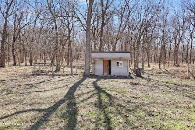 view of shed