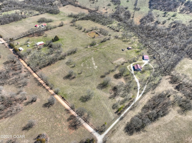 drone / aerial view featuring a rural view