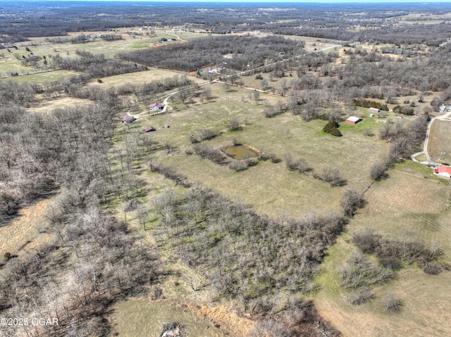 aerial view with a rural view