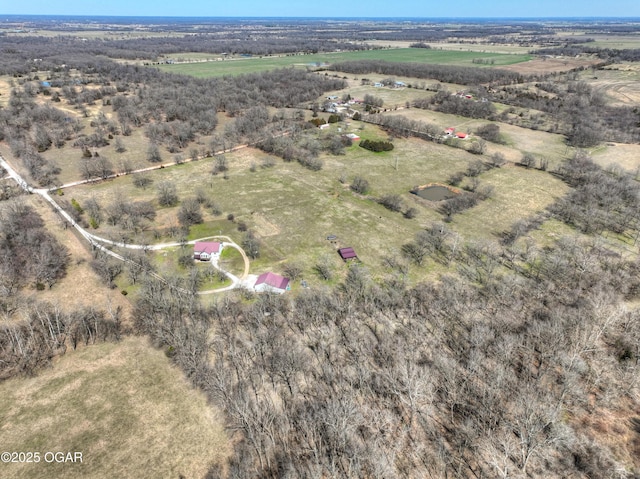 aerial view with a rural view