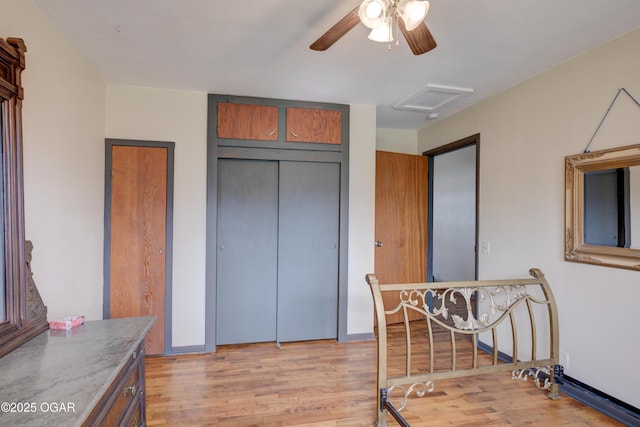 117 E Russell St, Goodman, MO 64843 - interior space featuring light wood finished floors and attic access