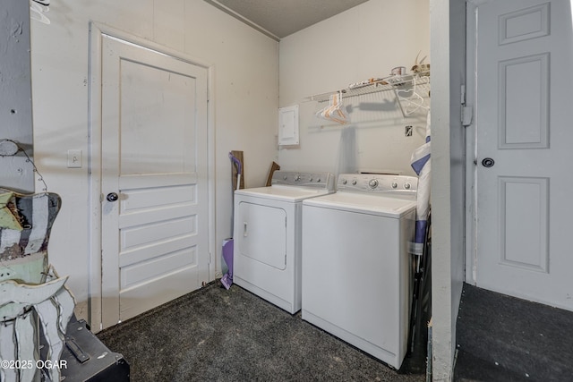 laundry area featuring washing machine and dryer and laundry area