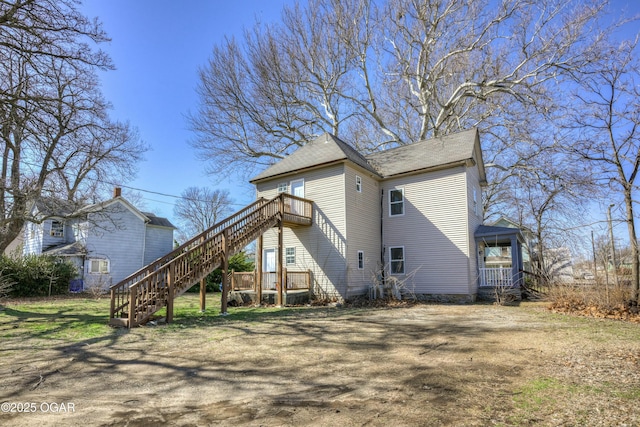 exterior space with stairs