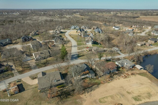 aerial view with a residential view