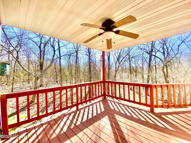 deck featuring ceiling fan