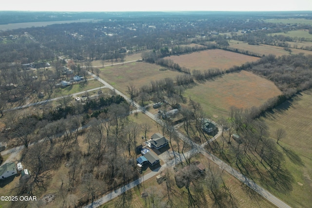 bird's eye view featuring a rural view