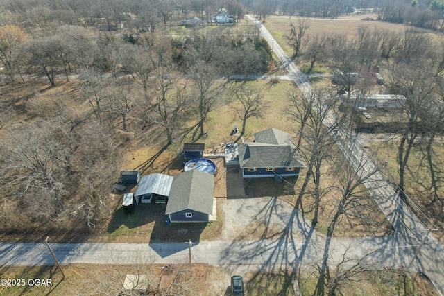 bird's eye view featuring a rural view