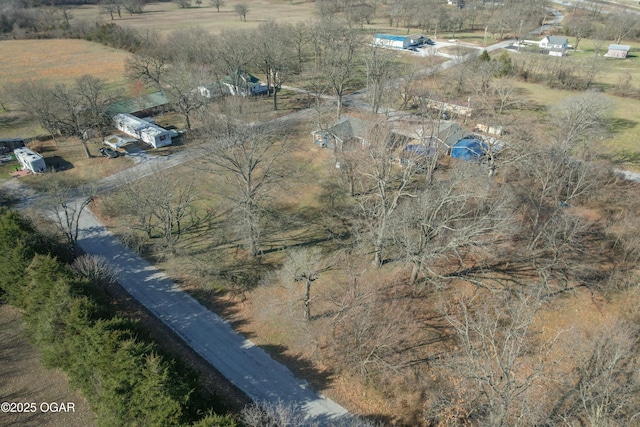 bird's eye view with a rural view