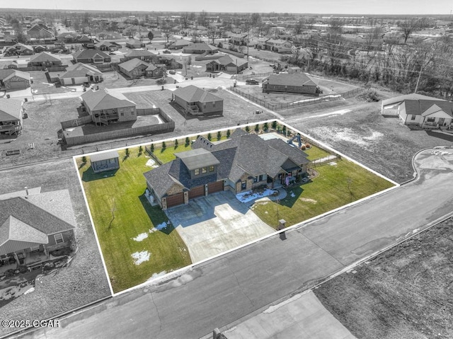 drone / aerial view featuring a residential view