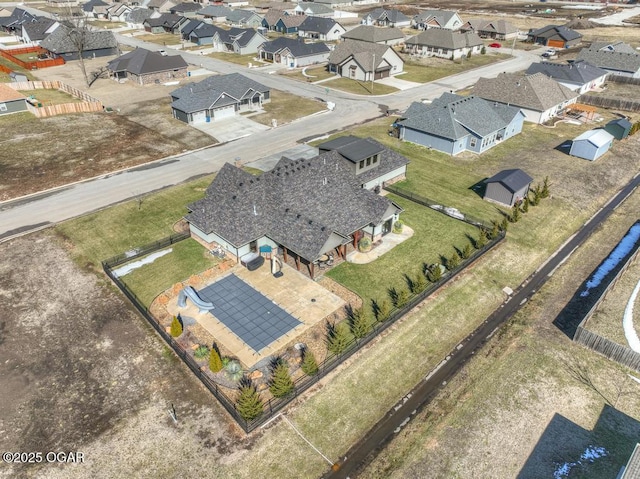 bird's eye view with a residential view