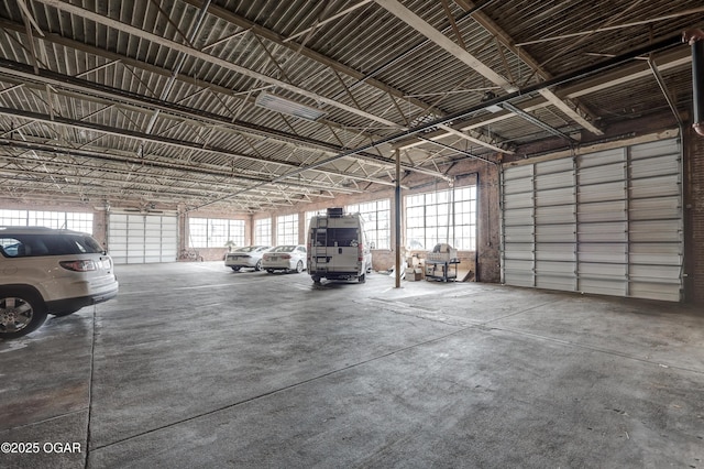 garage featuring metal wall