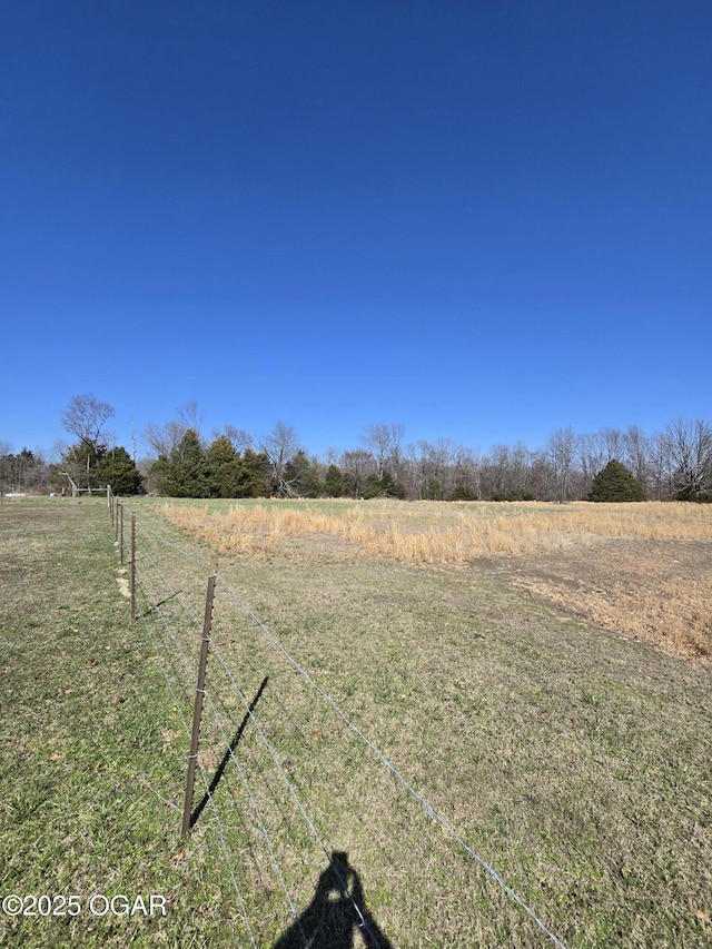 view of yard with a rural view