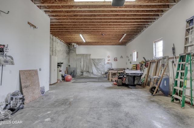 basement with a wall unit AC