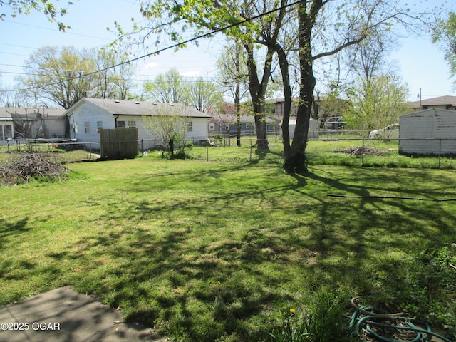 view of yard with fence