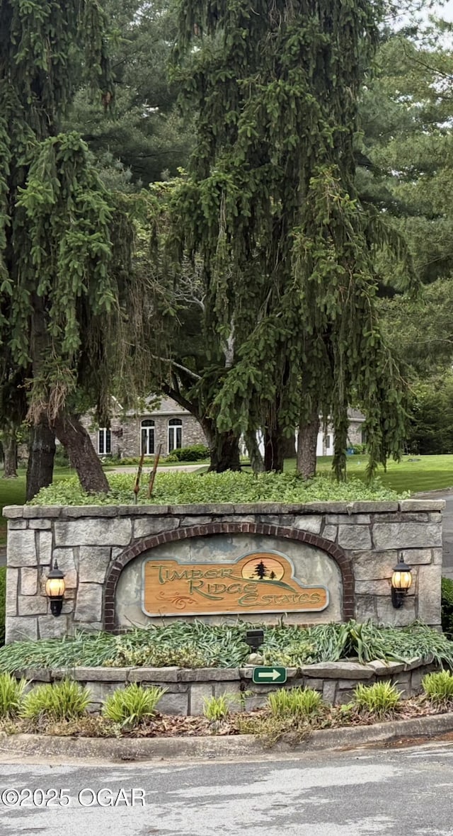 view of community sign