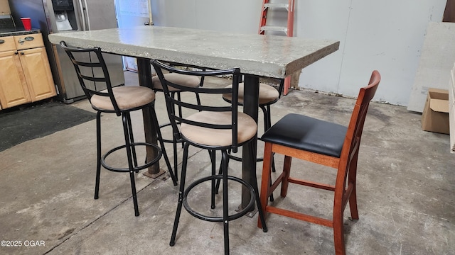 interior space with concrete floors